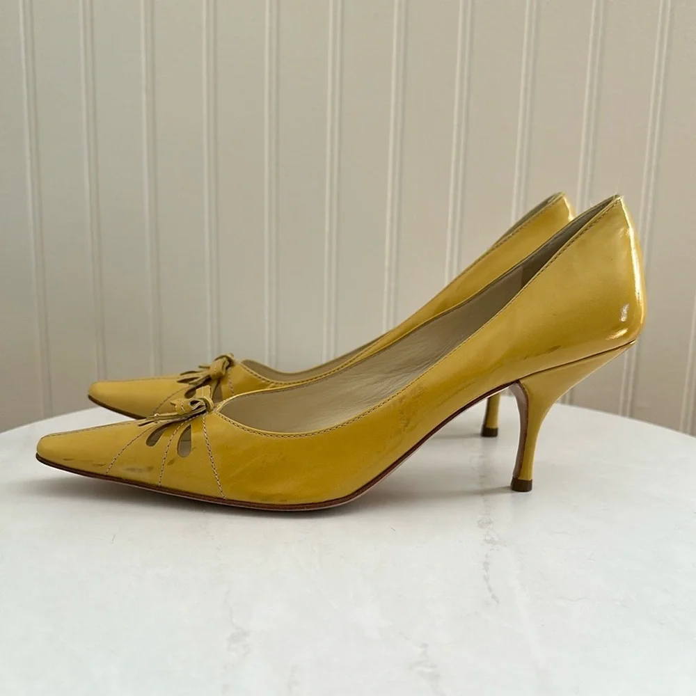 Miu Miu Patent Leather Heels Yellow